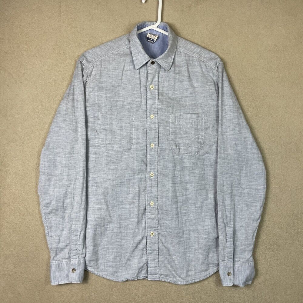 Faherty Shirt Mens Medium Blue Reversable Preppy Long Sleeve‎ Casual Adult
